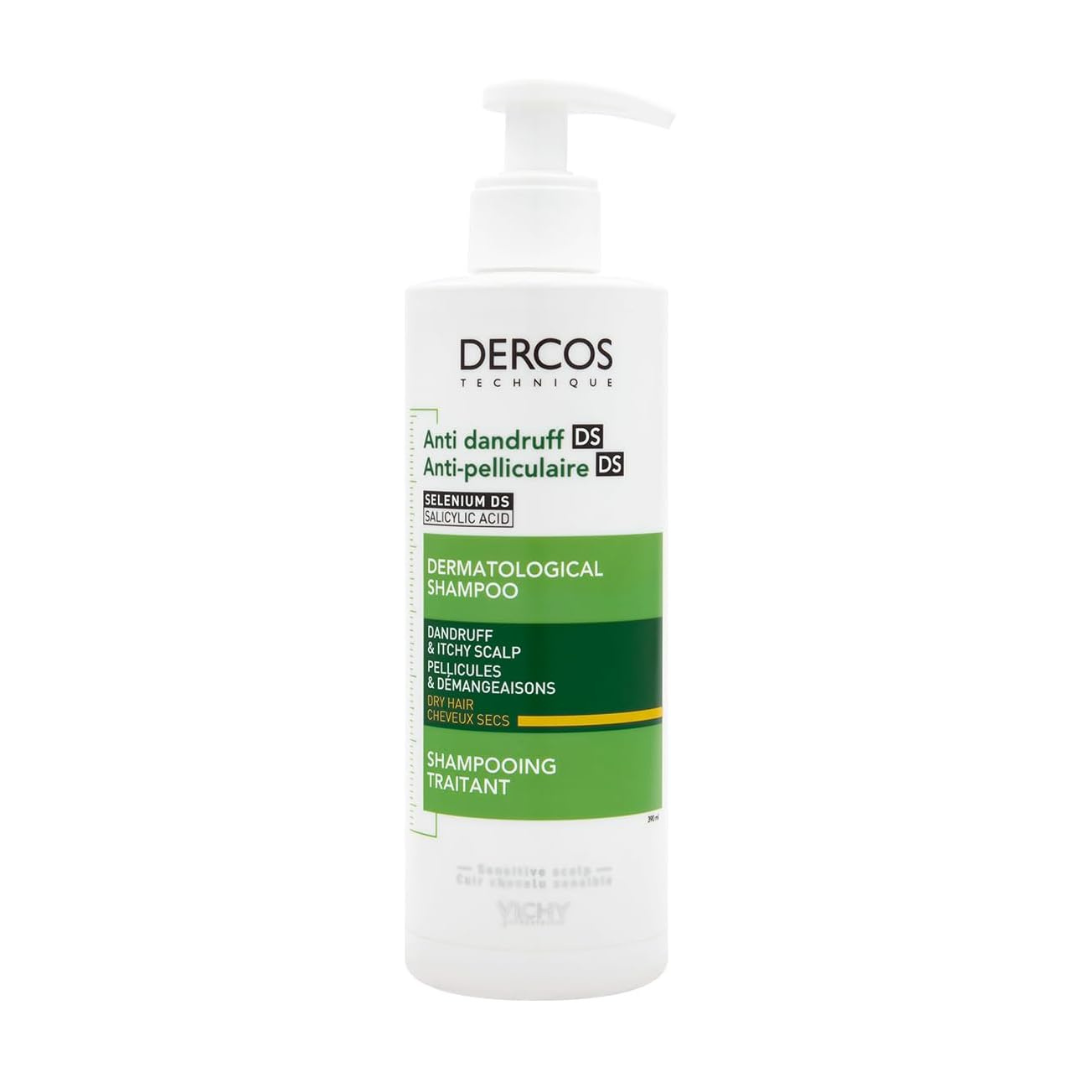 Vichy Dercos Anti Dandruff Dermatological Shampoo 390ml with Selenium DS & Salicylic Acid (Dry Hair)