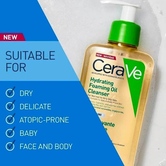 Cerave Hydrating Foaming Oil Cleanser for Normal to Very Dry Skin 473ml