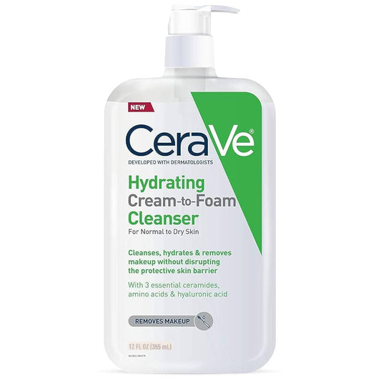Cerave Hydrating Cream-to-Foam Cleanser for Normal to Dry Skin