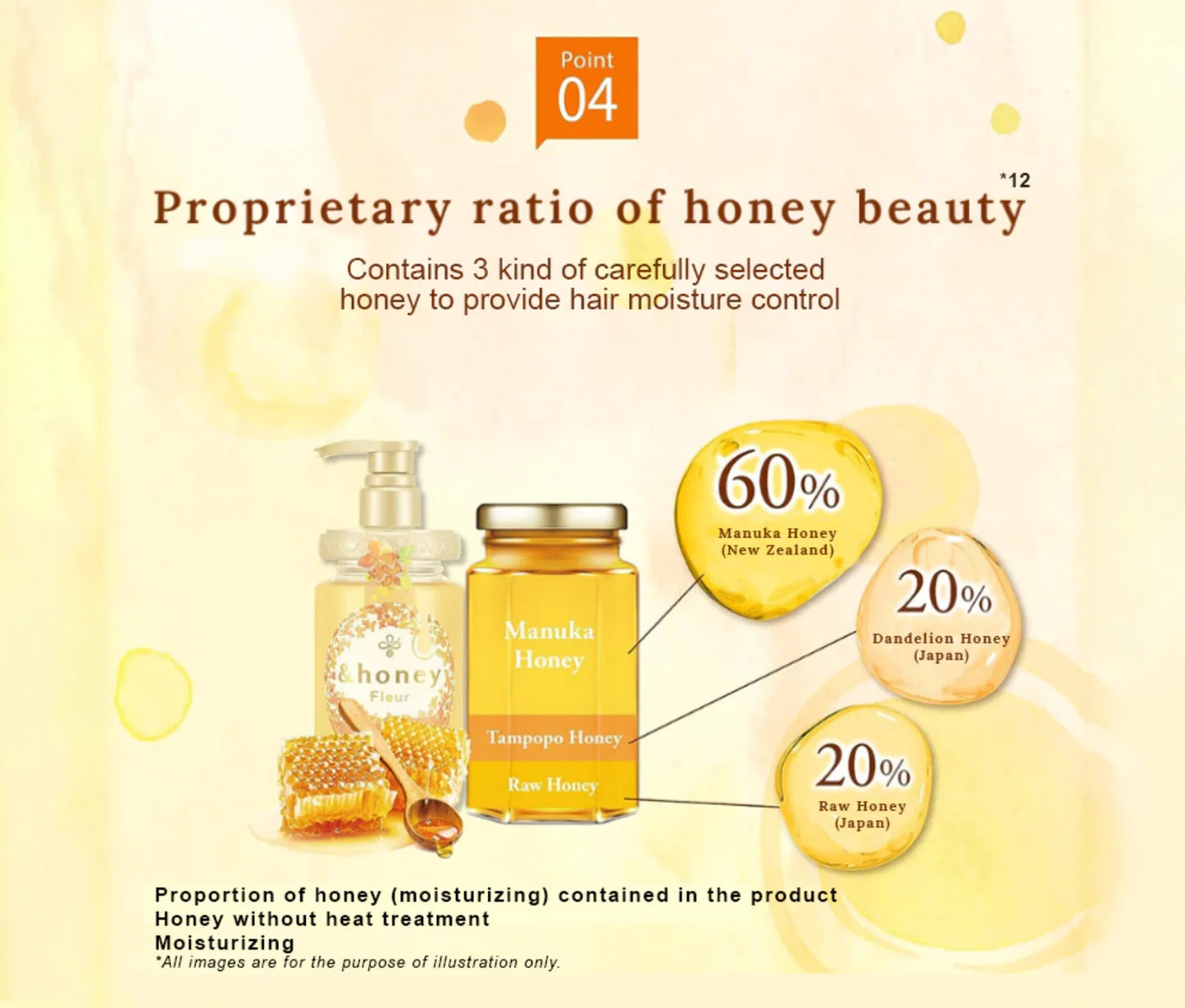 &HONEY Fleur Hair Oil 100ml JAPAN