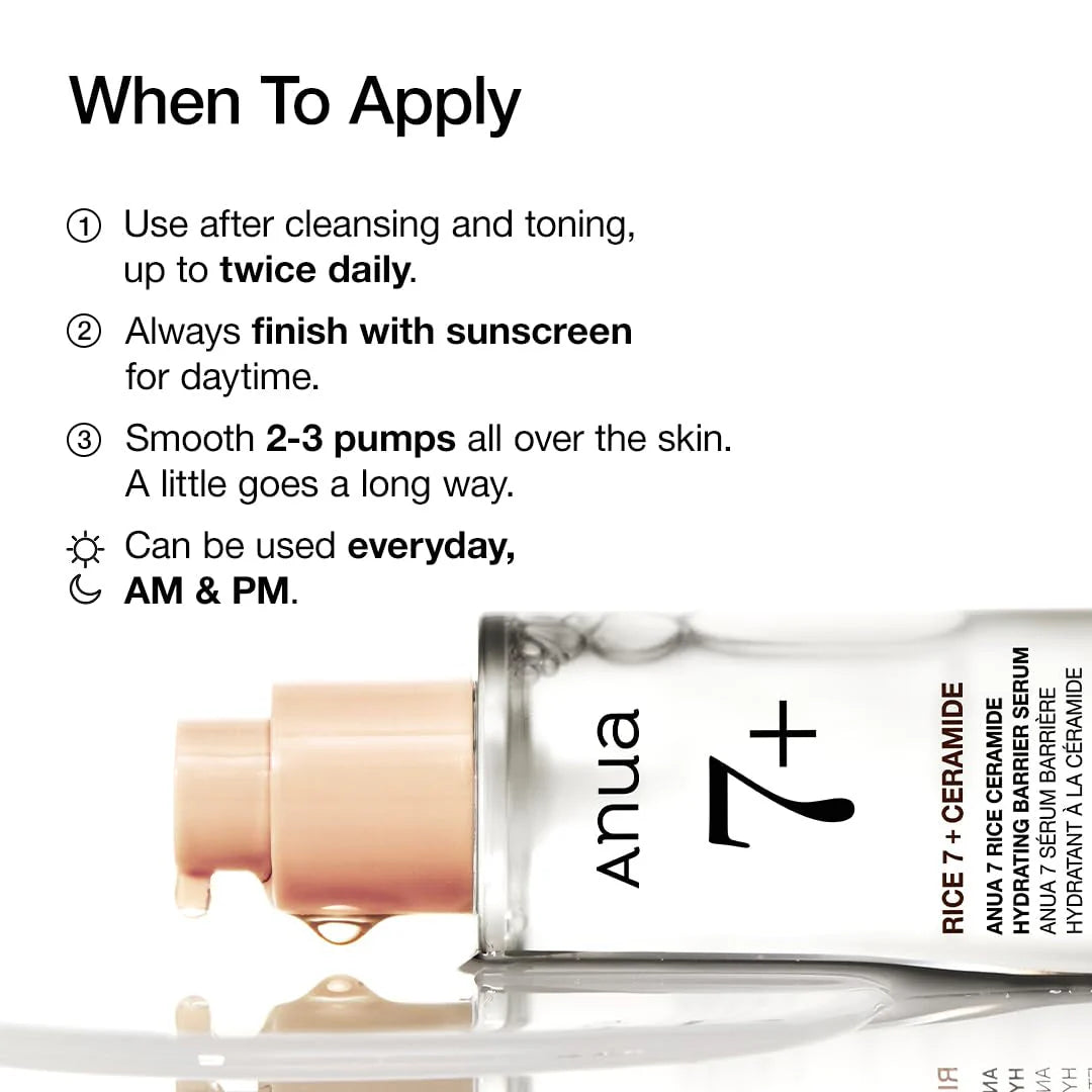 Anua Rice 7+Ceramide Hydrating Barrier Serum 50ml