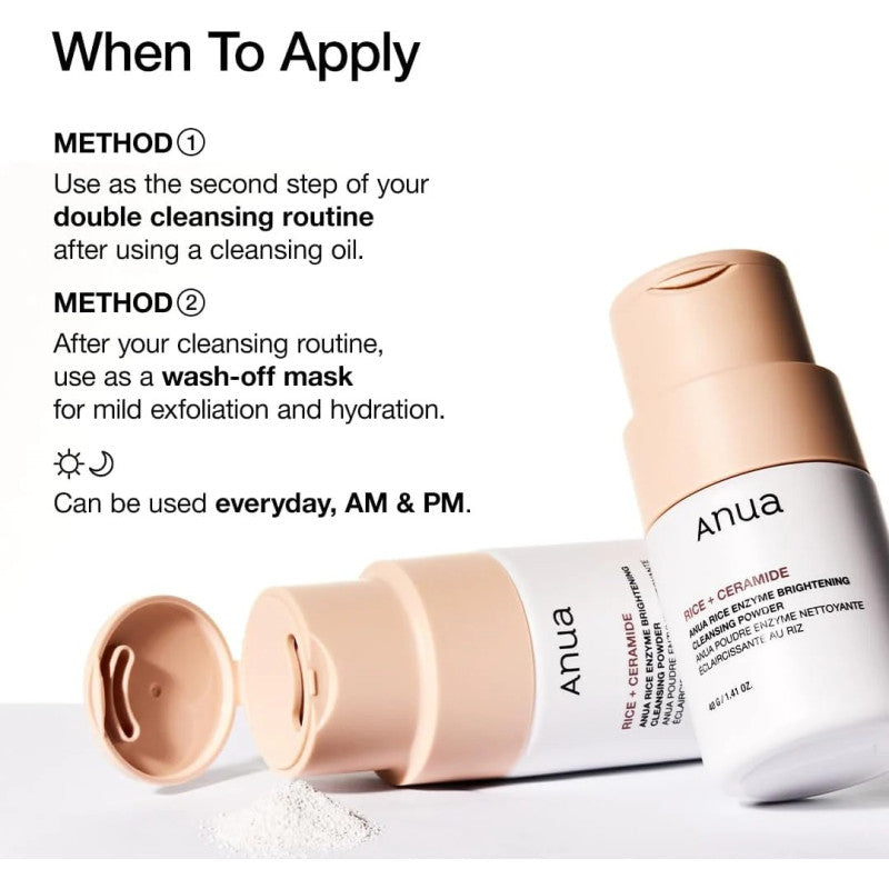 Anua Rice+Ceramide Brightening Cleansing Powder 40g