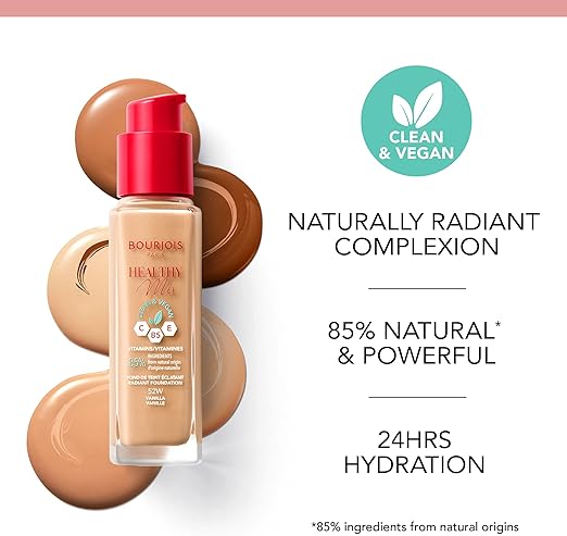 Bourjois Healthy Mix Radiant Foundation 30ml Clean & Vegan with Vitamin C,B5 and E