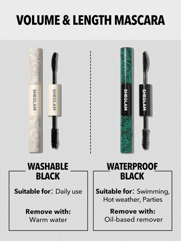 Sheglam All-in-One Volume & Lenght Mascara 4gx2 Washable Black