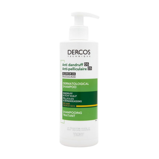 Vichy Dercos Anti Dandruff Dermatological Shampoo 390ml with Selenium DS & Salicylic Acid (Dry Hair)