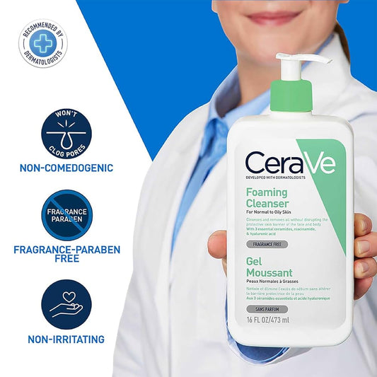 Cerave Foaming Cleanser For Normal To Oily Skin