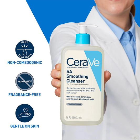 Cerave SA Smoothing Cleanser for Dry, Rough, Bumpy Skin