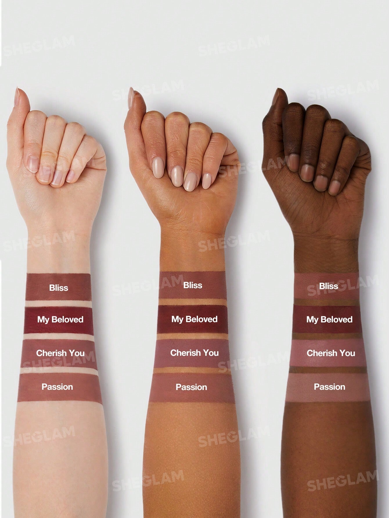 Sheglam Ember Rose Dynamatte Boom Long-lasting Matte Lipstick set 2.7gx4