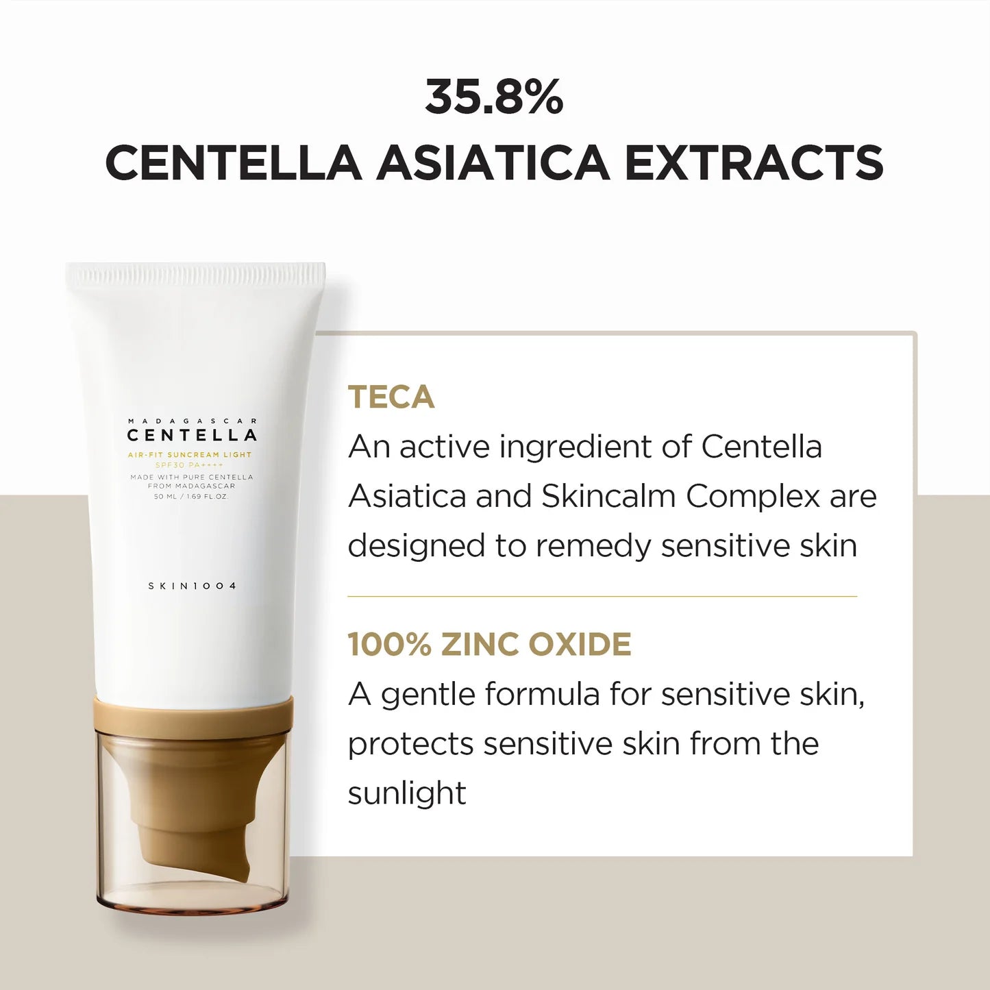 Skin1004 Madagascar Centella Air-fit Suncream Light  SPF30