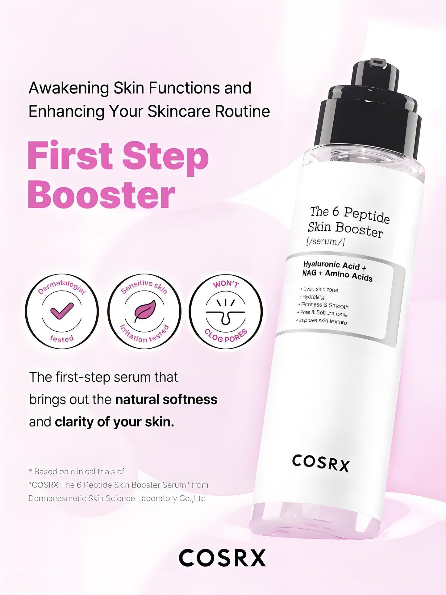 COSRX The 6 Peptide Skin Booster Toner Serum 150ml 100% Original  Made in Korea