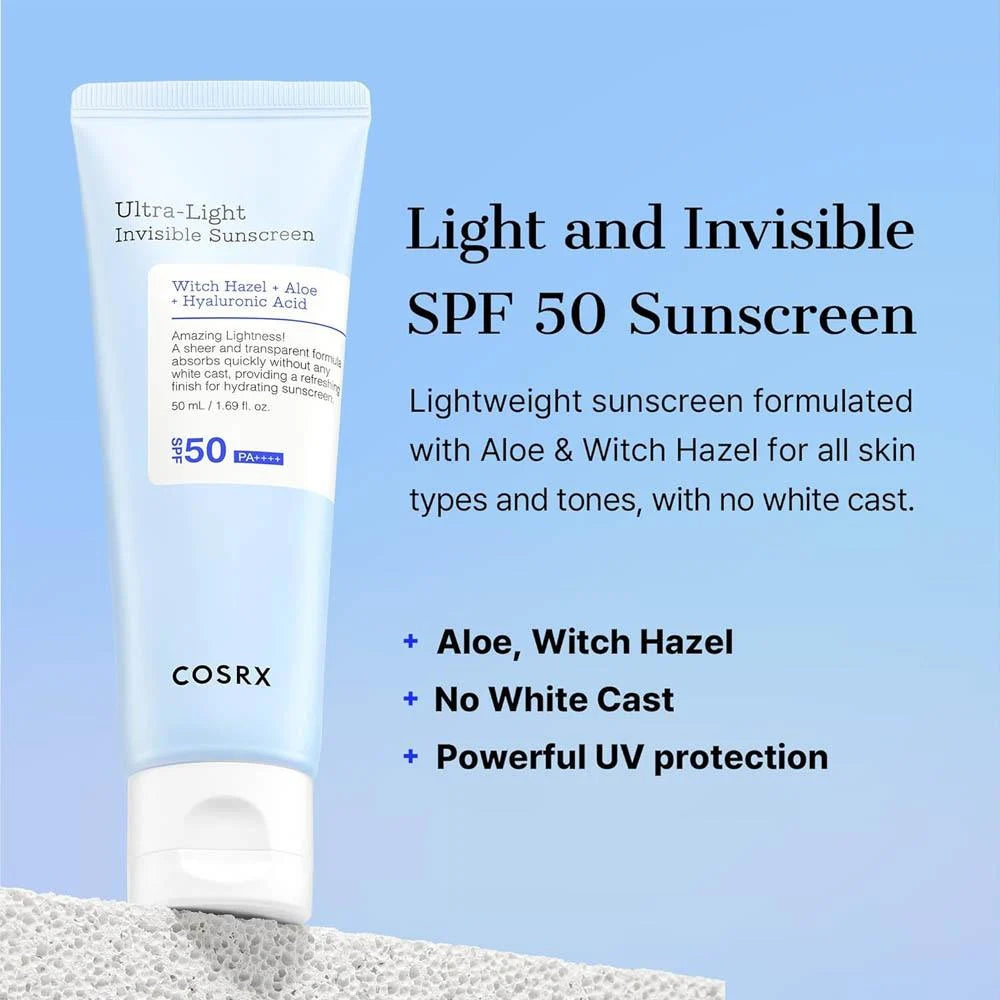 COSRX Ultra-Light Invisible Sunscreen SPF50 50ml 100% Original Made in Korea