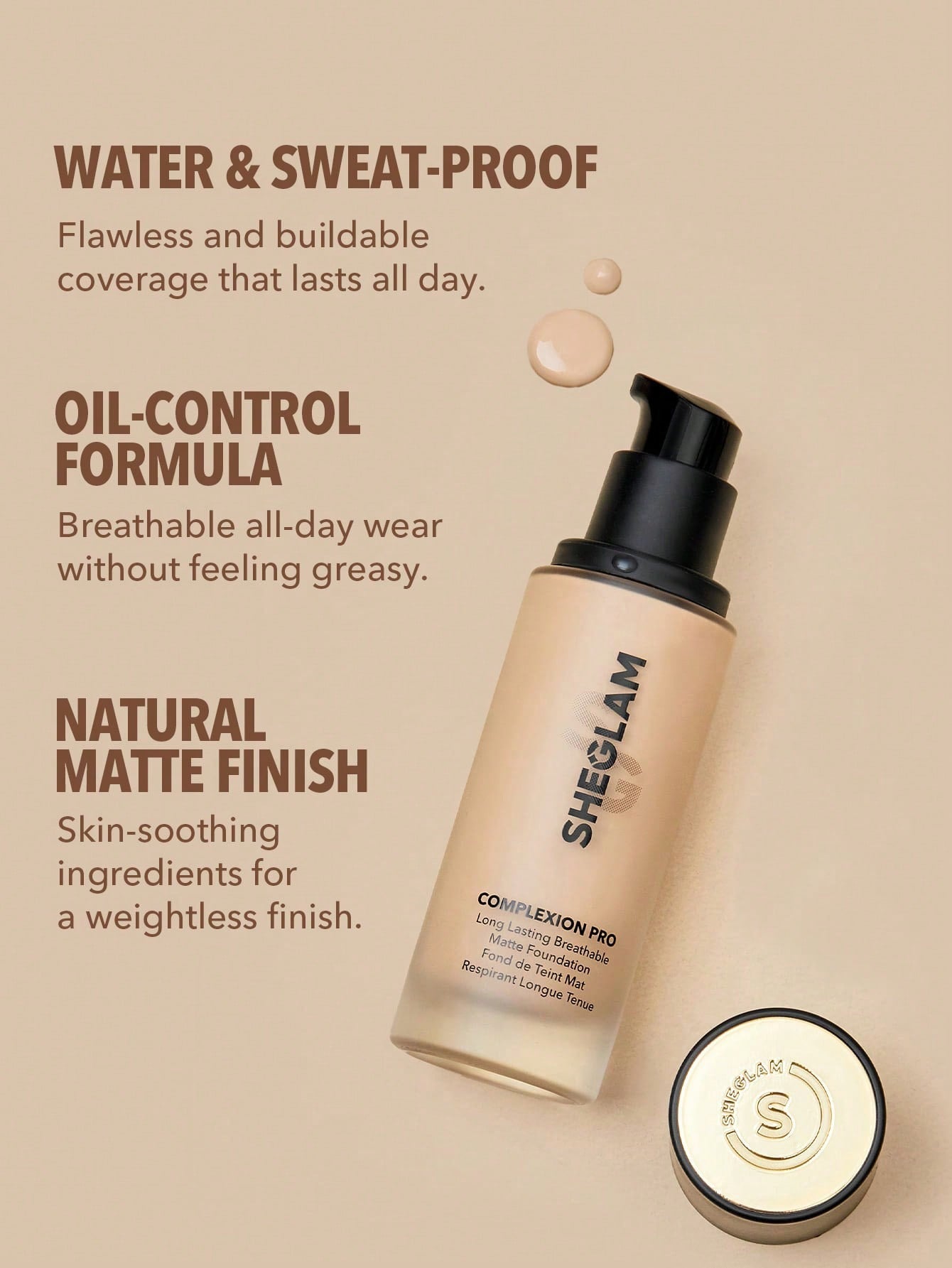 Sheglam Complexion Pro Long Lasting Breathable Matte Foundation 30ml